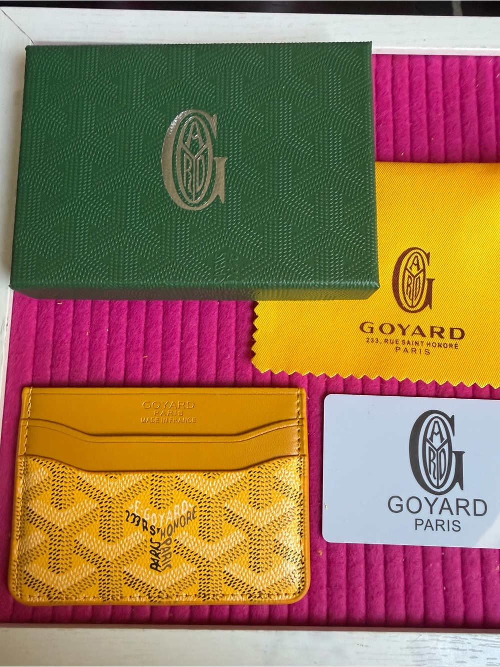 Goyard Yellow Chevron Card Holder - Accessories